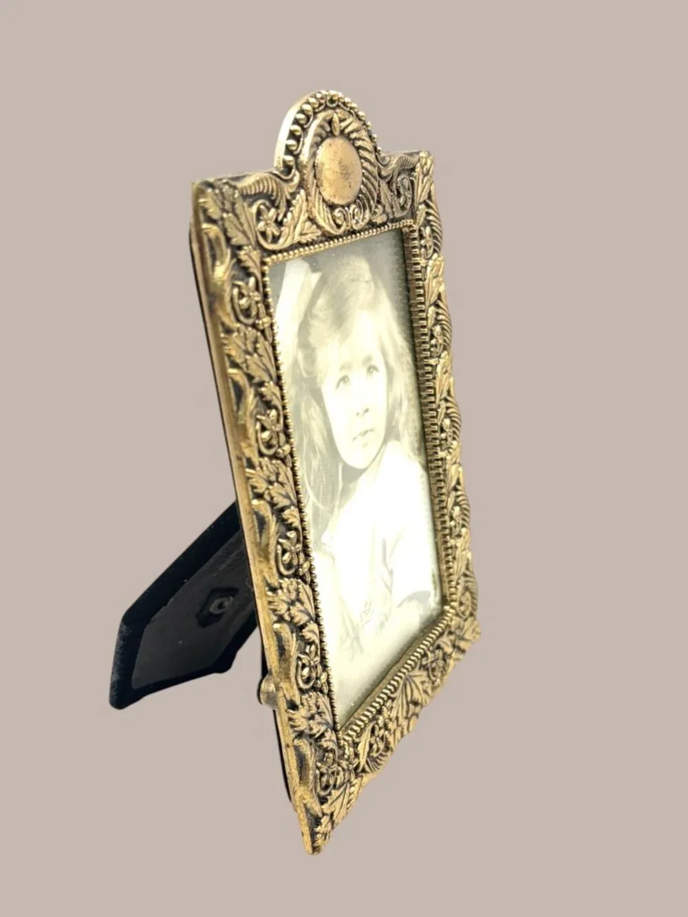 Vintage Ornate Gold Tone Picture Frame 3x4.5 Floral Baroque Made in Korea